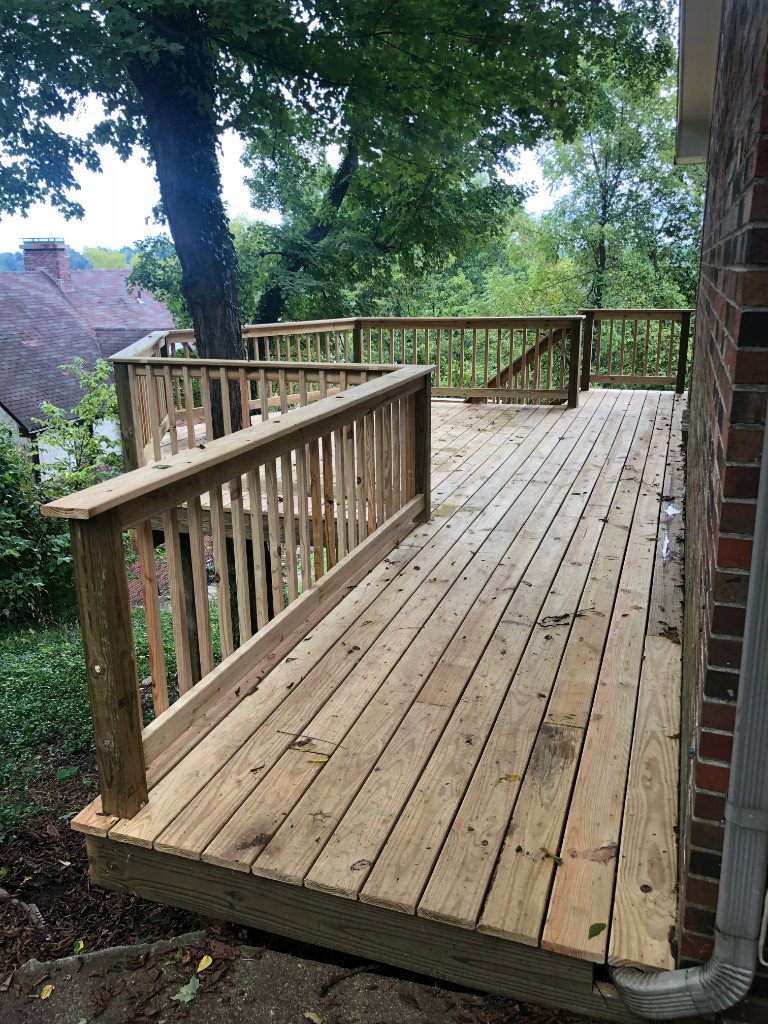 Custom deck built around an existing tree
